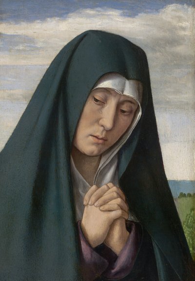 Fragment von Christus trägt das Kreuz: Trauernde Jungfrau von (fl.c.1483 c.1529) Master of Moulins