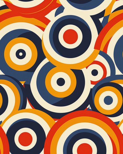 Tapete mit geometrischen Stilen in vier Farben von F. Abderrahim