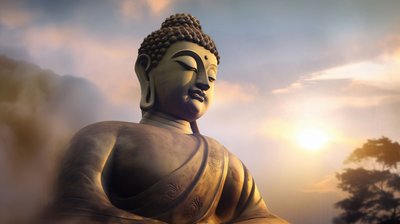 Wanddekoration Buddha-Porträt, friedliche Meditation von F. Abderrahim