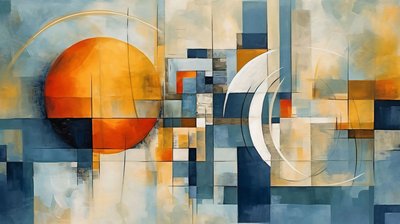 Abstrakte geometrische Formen Hintergrund, Teaching Math, Leinwanddruck auf Anfrage von F. Abderrahim