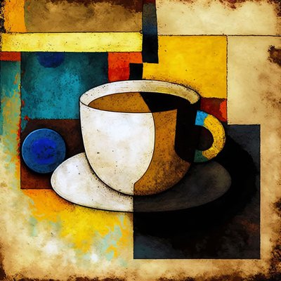 Kaffeemalerei im Stil von Kasimir von F. Abderrahim