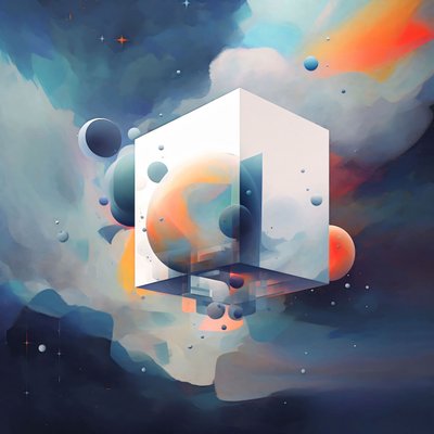 Abstrakte Wanddekorationen mit geometrischen Würfelformen 3D von F. Abderrahim