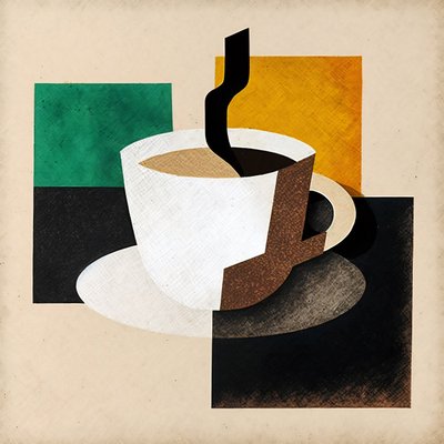 Boho Kaffee, Minimalistische Kunst von F. Abderrahim