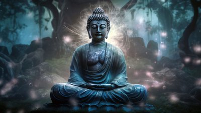 Buddha in friedlicher Meditation von F. Abderrahim