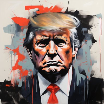 Leinwanddruck von Donald Trump Malerei von F. Abderrahim