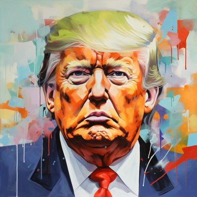 Donald Trump Leinwand Ölgemälde von F. Abderrahim