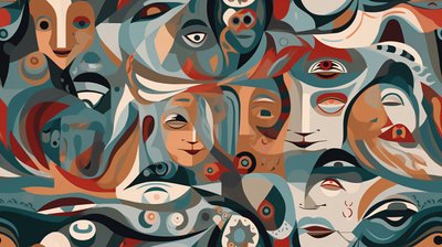 Surreale Figurative Ein Zeitgenössisches Abstraktes Meisterwerk von F. Abderrahim