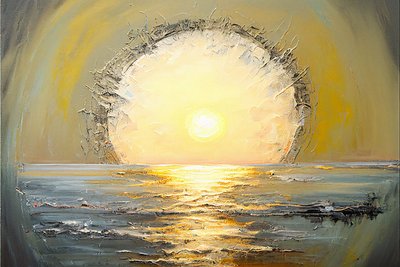 Abstrakte Sonne über dem Ozean von F. Abderrahim