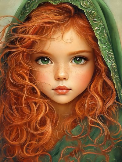 Schönes Mädchen mit roten Haaren, Leinwanddrucke online bestellen von F. Abderrahim