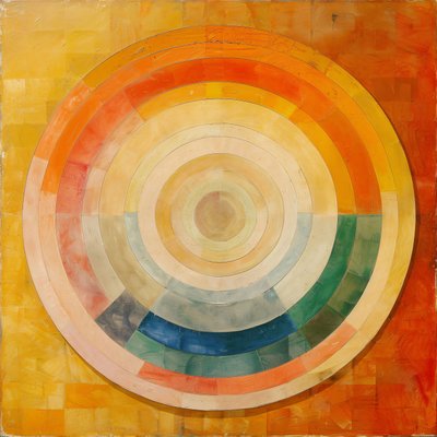 Abstrakte Ölgemälde, mystische Kunst, Hilma af Klint Stil, online Kunstdrucke von F. Abderrahim
