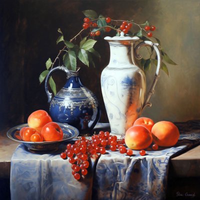 Stillleben mit Früchten von F. Abderrahim