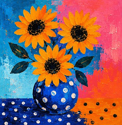 Sonnenblumen im Farbenrausch von Nomi Morina