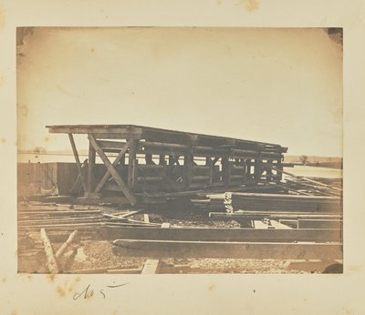 Darstellung der Plattform, auf der die Böden der Arche konstruiert werden von A.J. Russell