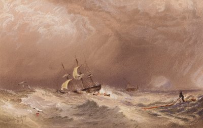 Ein Schiff in Not von A.V. Copley (after) Fielding
