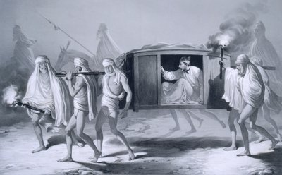 Postkutsche im indischen Stil im Punjab zwischen Loudiana und Amritsar, aus 
