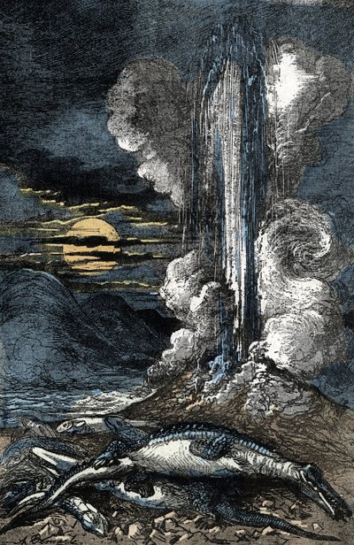 Ausbruch von venösen Thermalquellen in der Trias-Zeit von A. Demarle