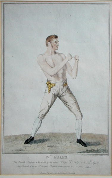 Wm. Eales, der wissenschaftliche Professor in seiner Haltung der Selbstverteidigung, veröffentlicht 1819 (Radierung) von A. Easton