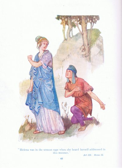 Helena war außer sich vor Wut, als sie hörte, wie sie auf diese Weise angesprochen wurde (Ein Sommernachtstraum) von A. Jackson