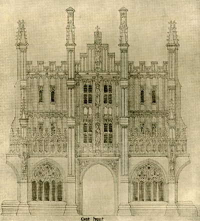 Architektonische Zeichnung: Ostfront, 1833-1834, 1906 von A. W. N. Pugin