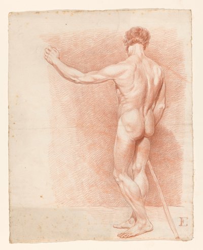 Stehender männlicher Akt, von hinten gesehen von A. Waterloo (attributed to)