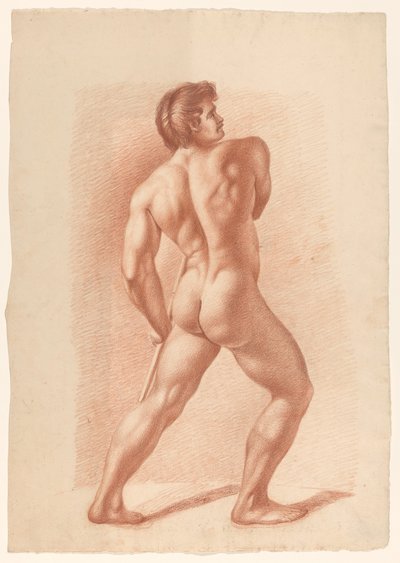 Stehender männlicher Akt, von hinten gesehen von A. Waterloo (attributed to)