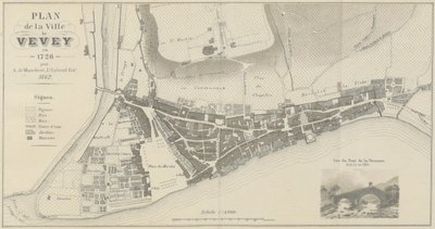Plan der Stadt Vevey im Jahr 1726 von A. de Mandrot