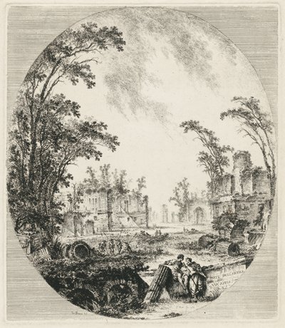 Teil der antiken Via Appia von Abbé de Saint Non Jean Claude Richard after Jean Baptiste Le Prince