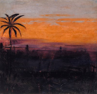 Der Himmel simuliert durch rote Flamingos, Studie für das Buch Concealing Coloration in the Animal Kingdom von Abbott Handerson Thayer