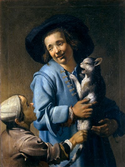 Jugendliche spielen mit einer Katze von Abraham Bloemaert