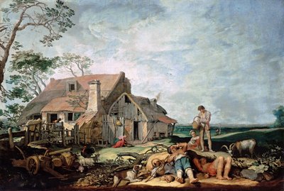 Landschaft mit ruhenden Bauern, Tobias und der Engel, 1650 von Abraham Bloemaert