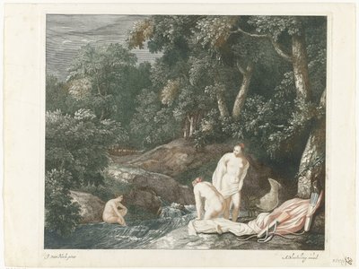 Diana und ihre Nymphen, badend in einem Fluss von Abraham Bloteling