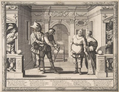 Schauspieler im Hotel de Bourgogne, ca. 1633-34 von Abraham Bosse