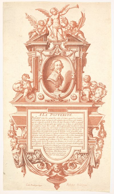 Epitaph und Porträt von Jacques Callot, 1635-36 von Abraham Bosse