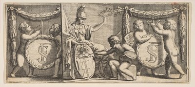 Minerva und die Waffen von François Sublet de Noyers, Mitte bis Ende 17. Jahrhundert von Abraham Bosse