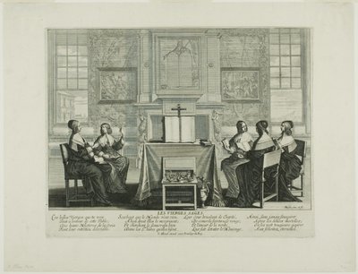 Teller Eins, aus Die klugen und törichten Jungfrauen, Teller Eins von Abraham Bosse