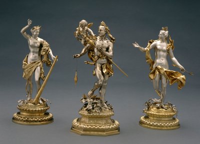 Herkules, Omphale und Venus, ca. 1695-1700 (teilweise versilbert) von Abraham Drentwett