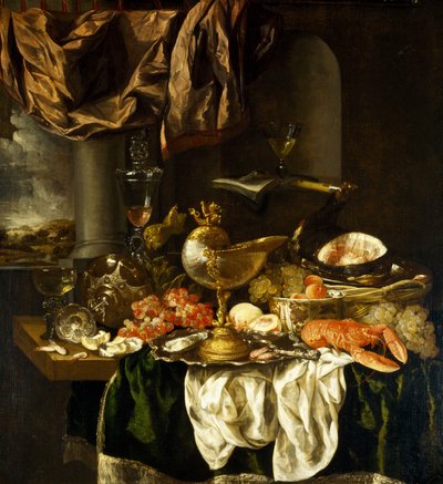 Stillleben mit Landschaft von Abraham Hendricksz van Beyeren