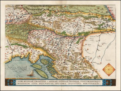 Karte des westlichen Balkans, 1574 von Abraham Ortelius