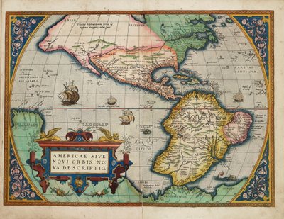 Americae Sive Novi Orbis, Nova Descriptio (Die Amerikas oder die Neue Welt, neu beschrieben) von Abraham Ortelius