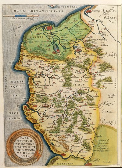Karte des Gebiets von Calais, aus Theatrum Orbis Terrarum von Abraham Ortelius von Abraham Ortelius