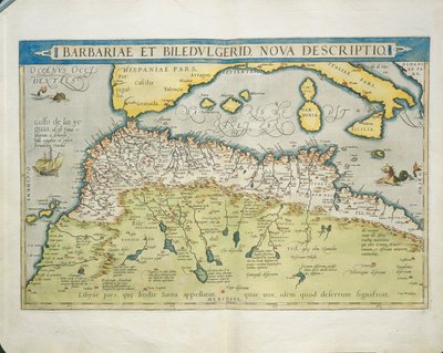 Karte von Nordafrika, aus Theatrum Orbis Terrarum von Abraham Ortelius von Abraham Ortelius
