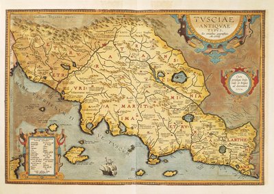 Karte von Tuscia aus Theatrum Orbis Terrarum von Abraham Ortelius von Abraham Ortelius