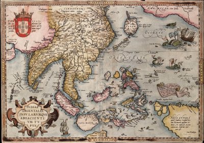 Karte der Ostindien von Ortelius, ca. 1570 von Abraham Ortelius