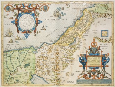 Palästina, von Abraham Ortelius, aus Theatrum Orbis Terrarum, Antwerpen, Platte von Abraham Ortelius