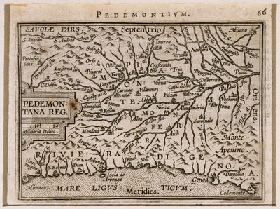 Piemont und Westligurien. Aus Theatrum Orbis Terrarum von Abraham Ortelius von Abraham Ortelius