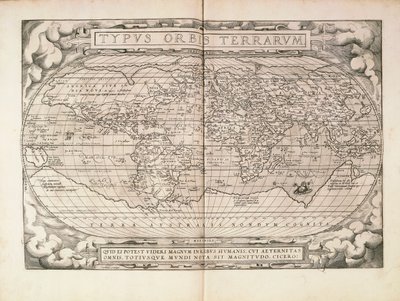 Planisphäre aus Theatrum Orbis Terrarum von Abraham Ortelius, gedruckt in Antwerpen von Abraham Ortelius