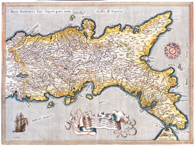 Süd-Latium, Süd-Marken, Abruzzen, Molise, Kampanien, Apulien, Basilikata, Kalabrien, Italien von Abraham Ortelius