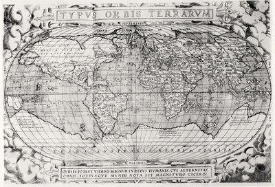 Typus Orbis Terrarum, Weltkarte, 1577 von Abraham Ortelius