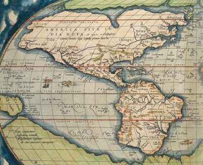 Weltkarte aus Theatrum Orbis Terrarum von Abraham Ortelius von Abraham Ortelius