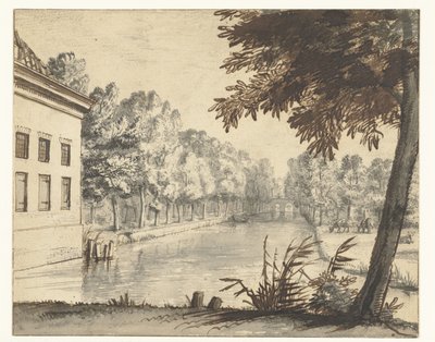Blick über einen Kanal mit einem Anwesen von Abraham Rutgers (attributed to)